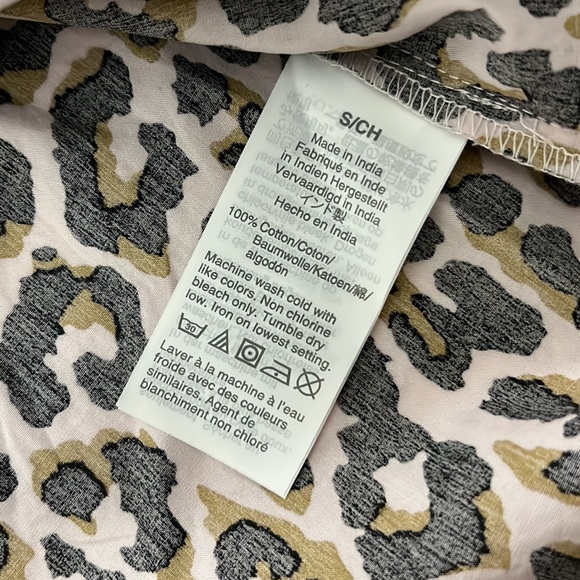 J. Crew leopard print button down polo collared shirt small NEW cotton - Picture 6 of 6